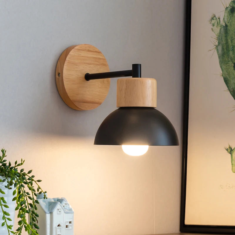 applique murale moderne en bois et fer pour intérieur - vue 10 sur 14
