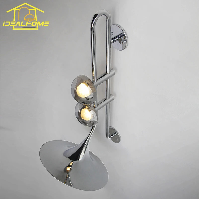 applique murale led saxophone au style industriel romantique pour restaurant - vue 2 sur 9