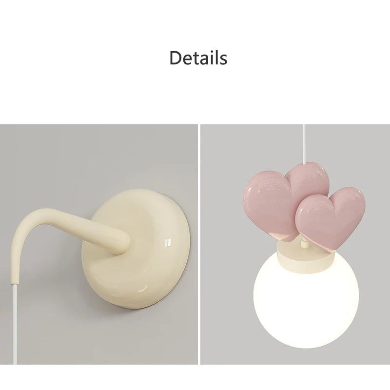 Children's Room Hanging Wall Light Purple Red Pink Love Wall Lamp for Nursery School Kids Baby Room Decorative Night Lamps E27 - vue 5 sur 11