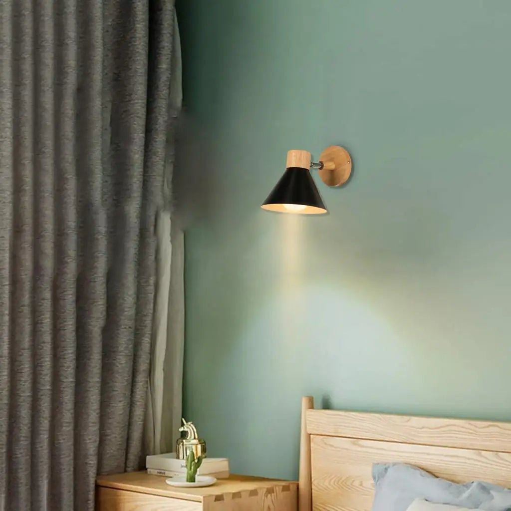 applique murale led en bois style nordique moderne - vue 3 sur 23