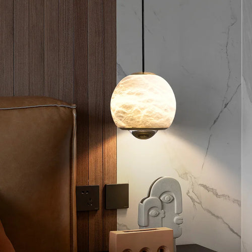 suspension nordique en marbre led pour île cuisine - vue 2 sur 7