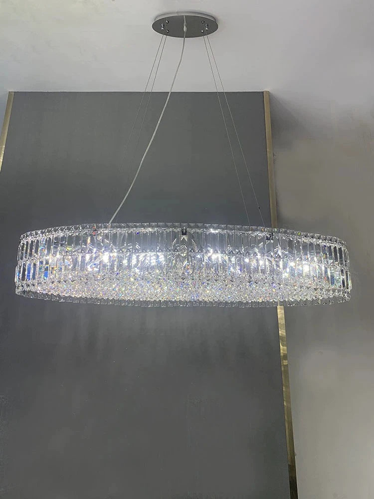 lustre led en cristal k9 rétro moderne de luxe - vue 4 sur 5