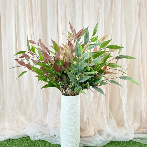 feuille d eucalyptus artificielle en soie pour décoration intérieure - vue 2 sur 9