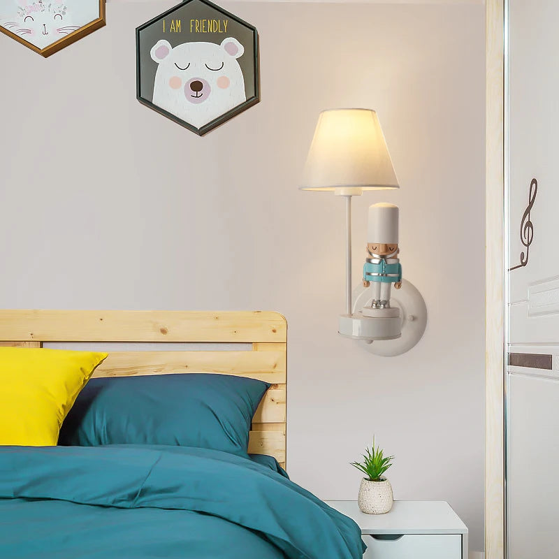applique murale led dessin animé soldat américain pour décoration enfant - vue 4 sur 11