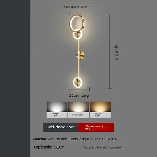 Nordic minimalist living room background wall light, modern creative corridor hallway light, bedroom bedside decorative light