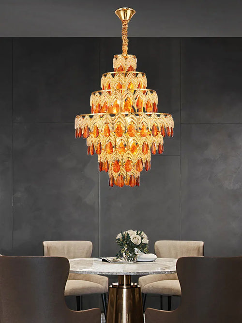 lustre dimmable en cristal design pour intérieur moderne - vue 4 sur 13
