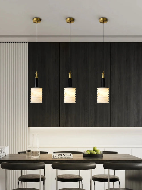 suspension moderne en pierre naturelle pour un éclairage minimaliste - vue 3 sur 8