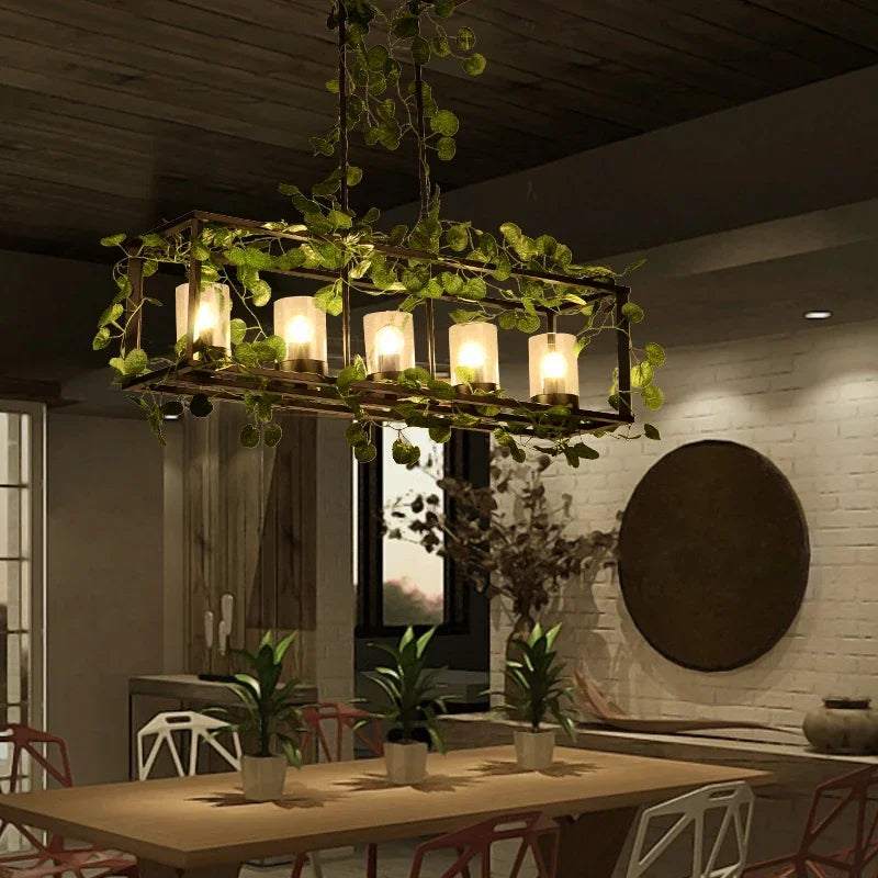 lustre industriel rétro pour plantes en pot créatif - vue 3 sur 14