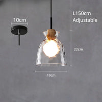 SANDYHA Lustre en verre nordique Lampara Colgante Techo lampe à LED chambre Restaurant De Chevet Lustres De Plafond éclairage suspendu