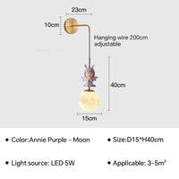 applique murale led design lune et planète pour décoration intérieure