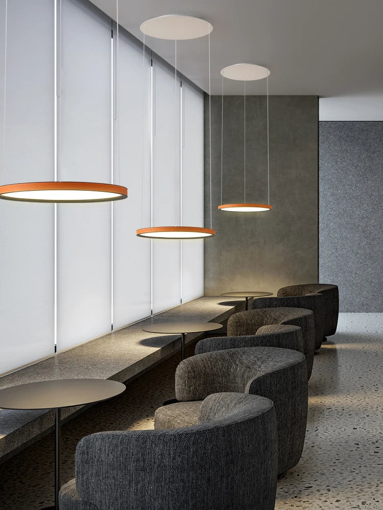 Nordic Modern Minimalist Restaurant Bar, Living Room, Bedroom, Ring Chandelier, Artistic Personality, Real Leather Chandelier - vue 5 sur 10