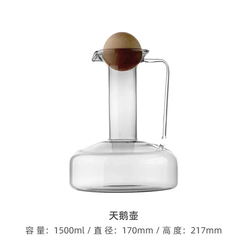 Bouilloire verre style nordique 1500ml avec tasses