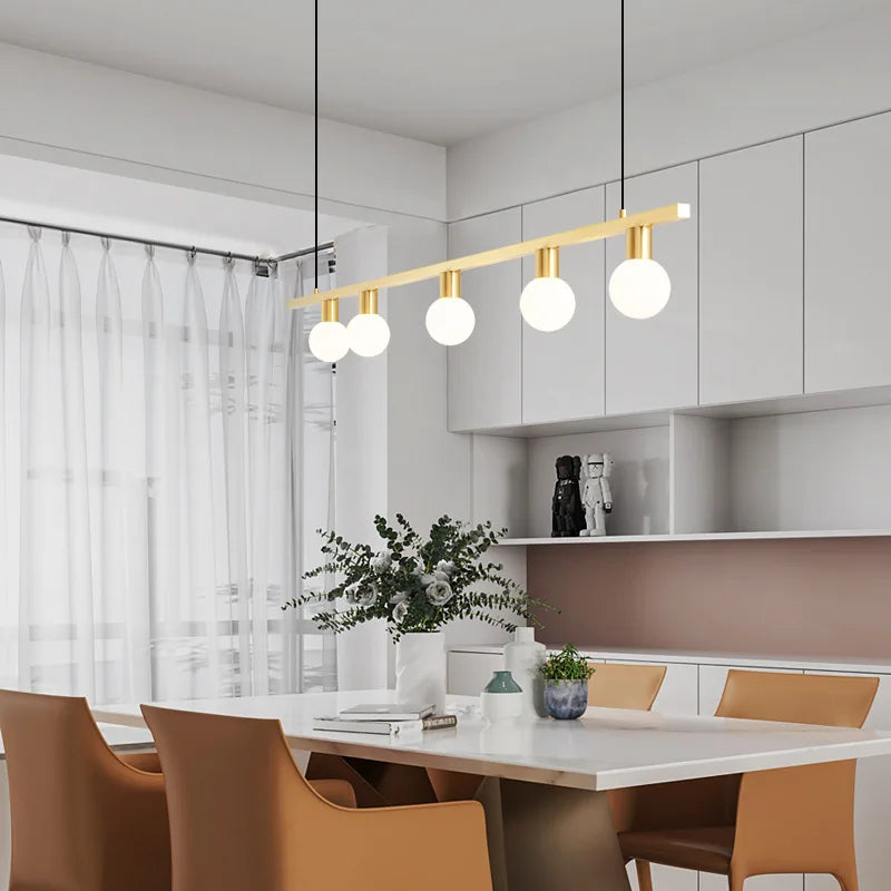 lustre minimaliste en laiton pour bar et restaurant réglable avec fil - vue 4 sur 8
