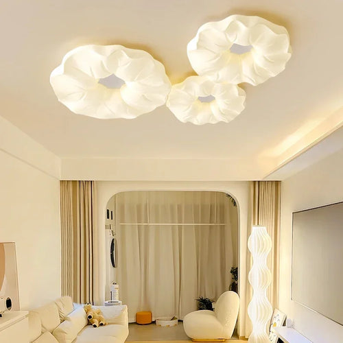 lustre led moderne avec moule fleurs en style nordique loft - vue 3 sur 11