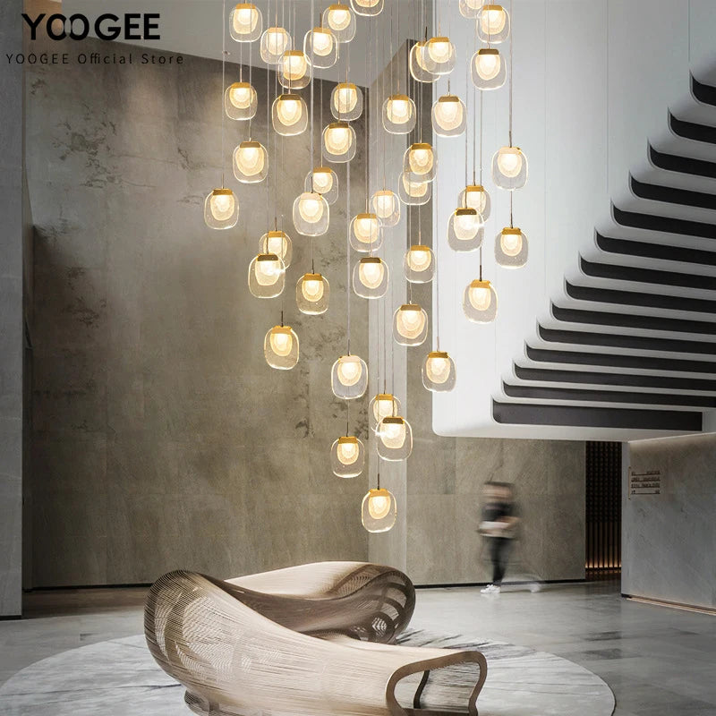 suspension moderne en cristal pour éclairage décoratif intérieur - vue 3 sur 20