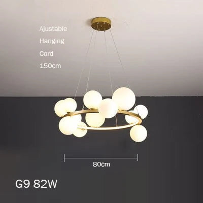 lustre en verre au design moderne avec bulles artistiques - vue 18 sur 18