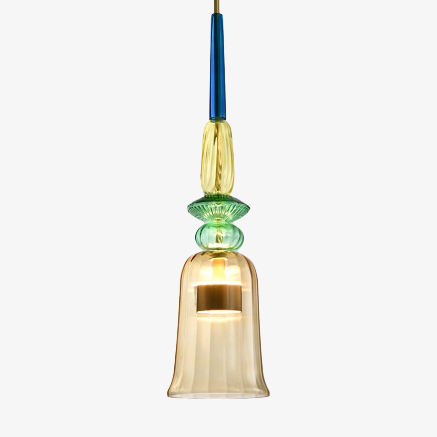 Suspension design à LED en verre coloré Illumy - vue 11 sur 12