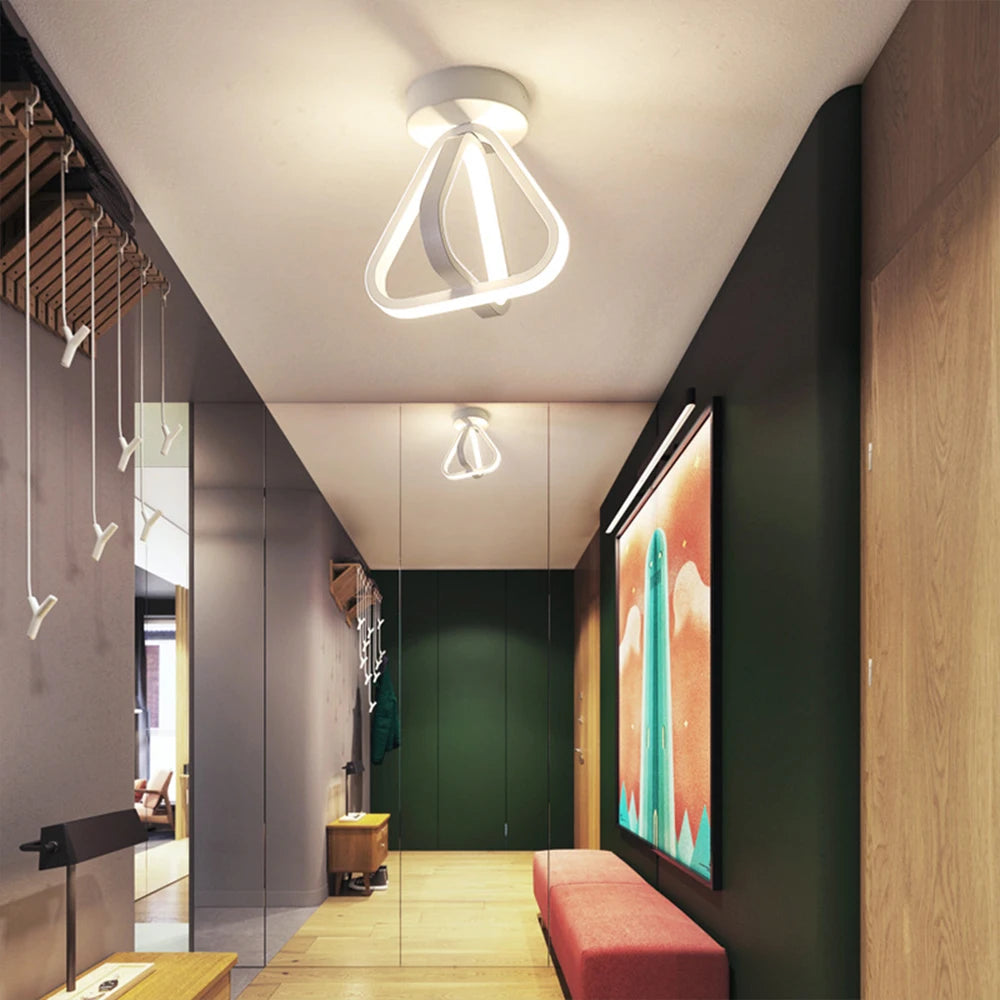 plafonnier led moderne triangle éclairage intérieur lustre - vue 4 sur 8