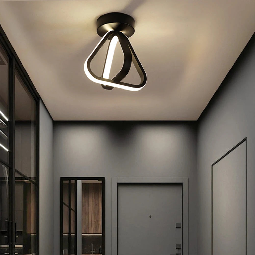 plafonnier led moderne triangle éclairage intérieur lustre - vue 3 sur 8