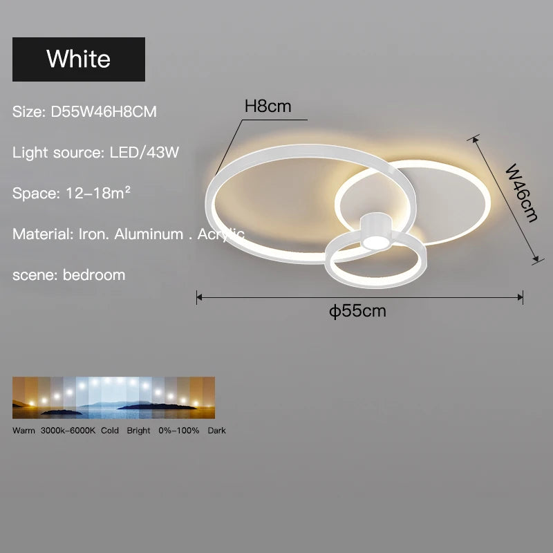 plafonnier led moderne design rectangulaire minimaliste lumineux - vue 8 sur 12