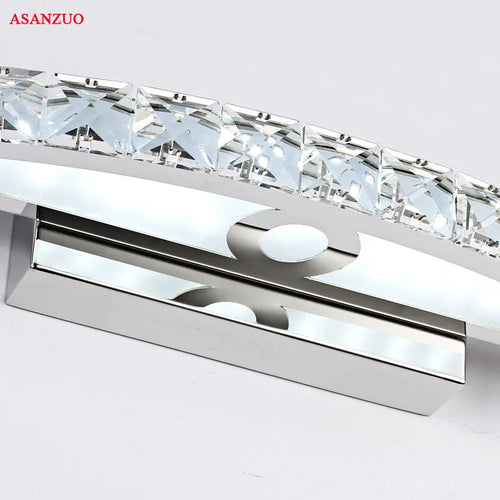 applique murale salle de bain LED miroir lumière en acier inoxydable cristal maquillage salle de bain lumières 44 cm/54 cm - vue 5 sur 10