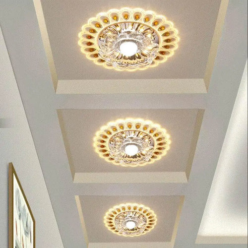 Moderne Cristal Verre LED Plafonnier Spot Couloir Couloir Allée Porche Plafond Encastré Décor À La Maison Luminaire - vue 3 sur 11