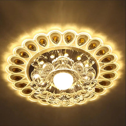 Moderne Cristal Verre LED Plafonnier Spot Couloir Couloir Allée Porche Plafond Encastré Décor À La Maison Luminaire - vue 2 sur 11