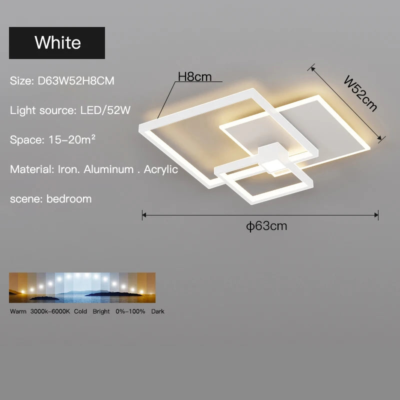 plafonnier led moderne design rectangulaire minimaliste lumineux - vue 12 sur 12