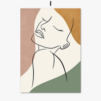 affiche abstraite cactus géométrique pour décoration murale boho