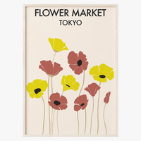 affiche abstraite de fleurs pour décoration murale nordique