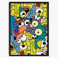 affiche abstraite vintage labyrinthe art mural rétro