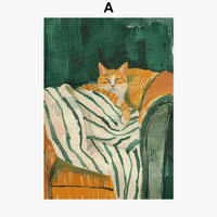 affiche décorative femme chat abstrait pour décoration murale