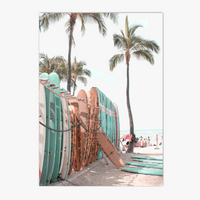 affiche de lever de soleil sur plage et vagues modernes