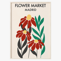 affiche florale peinture abstraite style nordique décoration murale