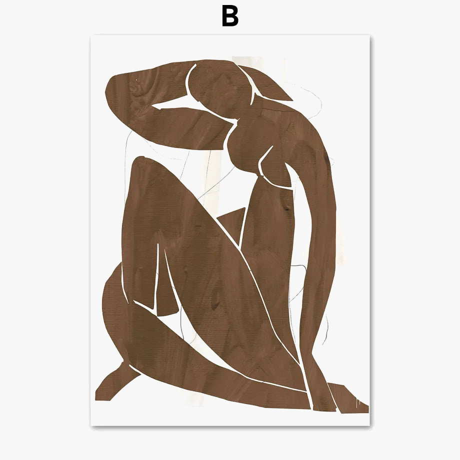 affiche vintage abstraite inspirée de picasso et matisse pour décoration murale