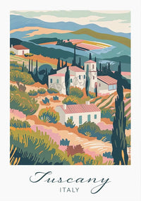affiche vintage italienne paysage spaghetti café déco murale