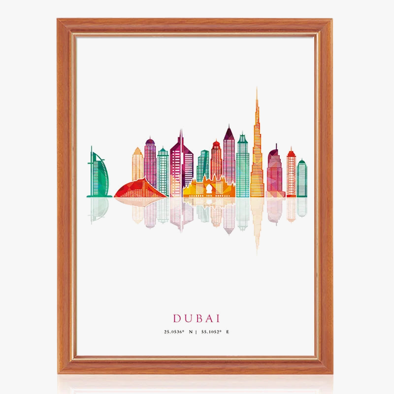 affiches murales des skylines de paris londres new york madrid