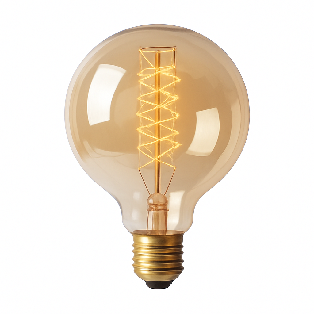 Ampoule boule à incandescence filament spiral vintage 40W Edison - vue 3 sur 3