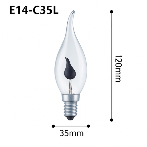 Ampoule E14 à LED de 3W en forme de flamme