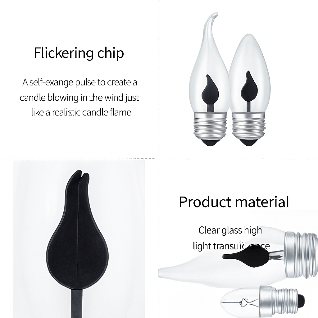 Ampoule E14 à LED de 3W en forme de flamme - vue 3 sur 3