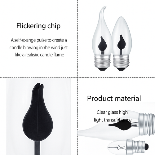 Ampoule E14 à LED de 3W en forme de flamme - vue 4 sur 3
