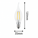 Ampoule E14 à LED à incandescence filament en forme de flamme Edison