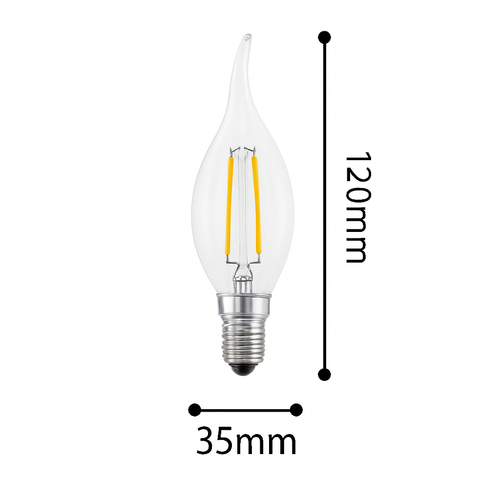 Ampoule E14 à LED à incandescence filament en forme de flamme Edison - vue 3 sur 2
