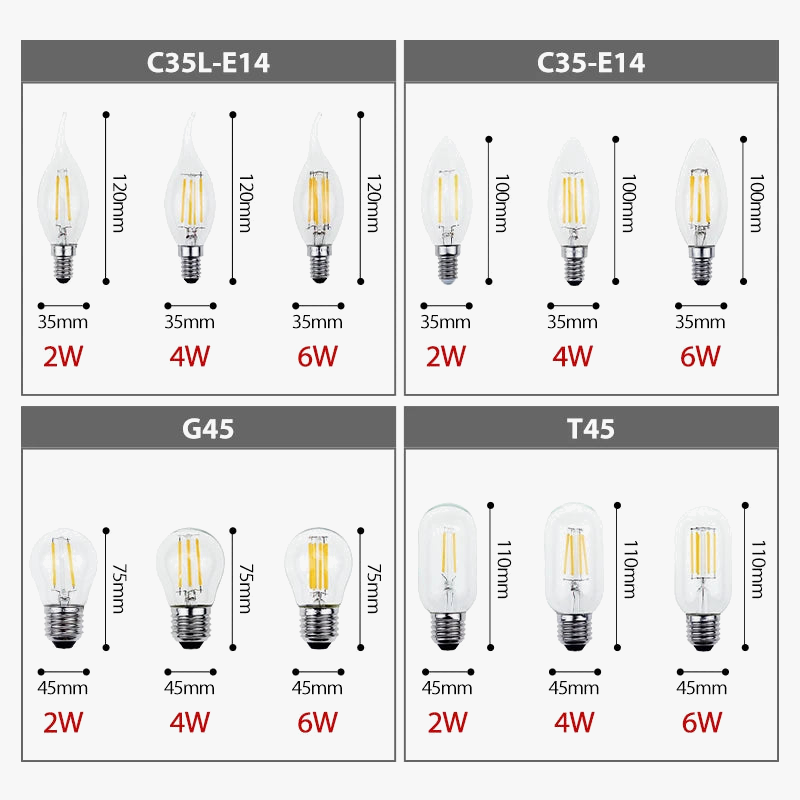 ampoule rétro led à filament vintage en verre
