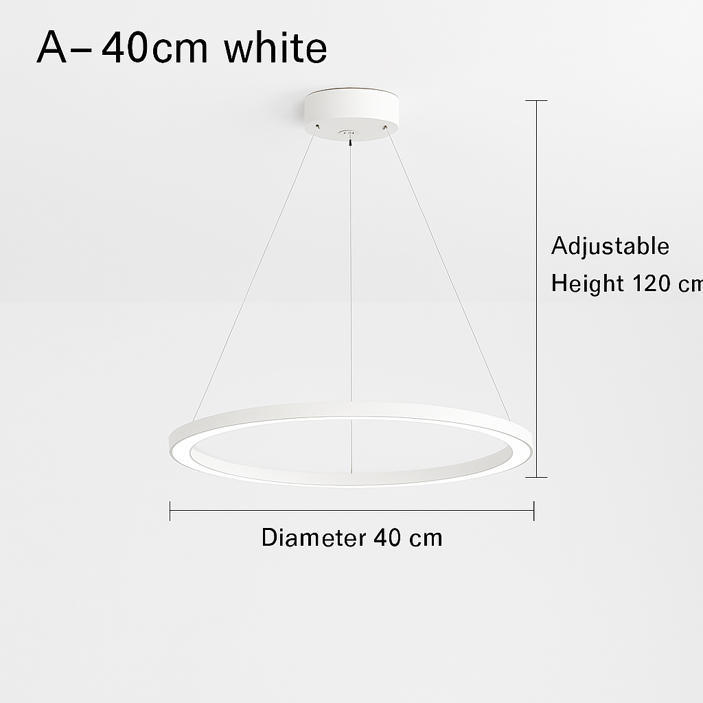 anneau LED lumière luminaire suspendu décor minimaliste