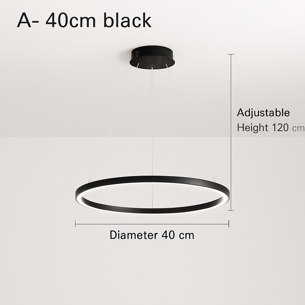 anneau LED lumière luminaire suspendu décor minimaliste