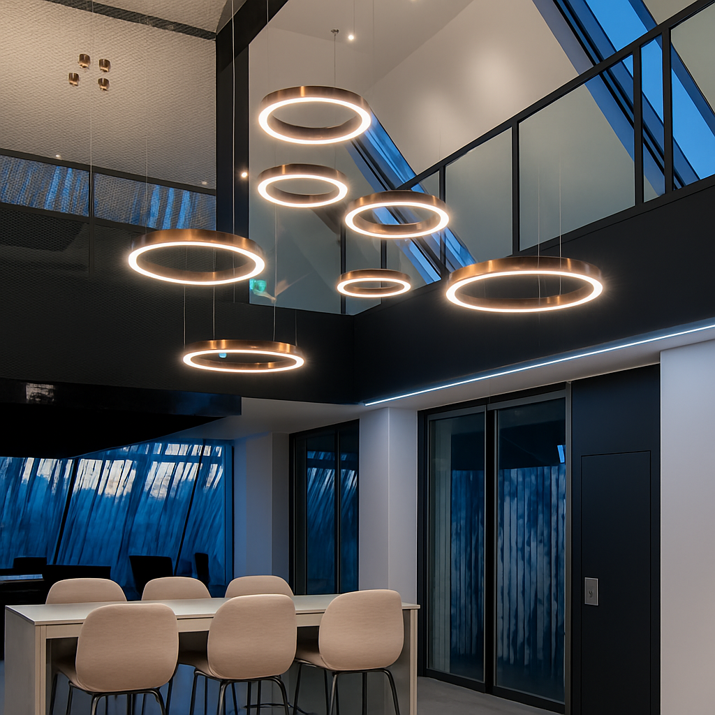 Anneau nordique suspension LED lampe réglable pour salle à manger salon Table centrale cuisine lustre décor à la maison lustres luminaire - vue 3 sur 30