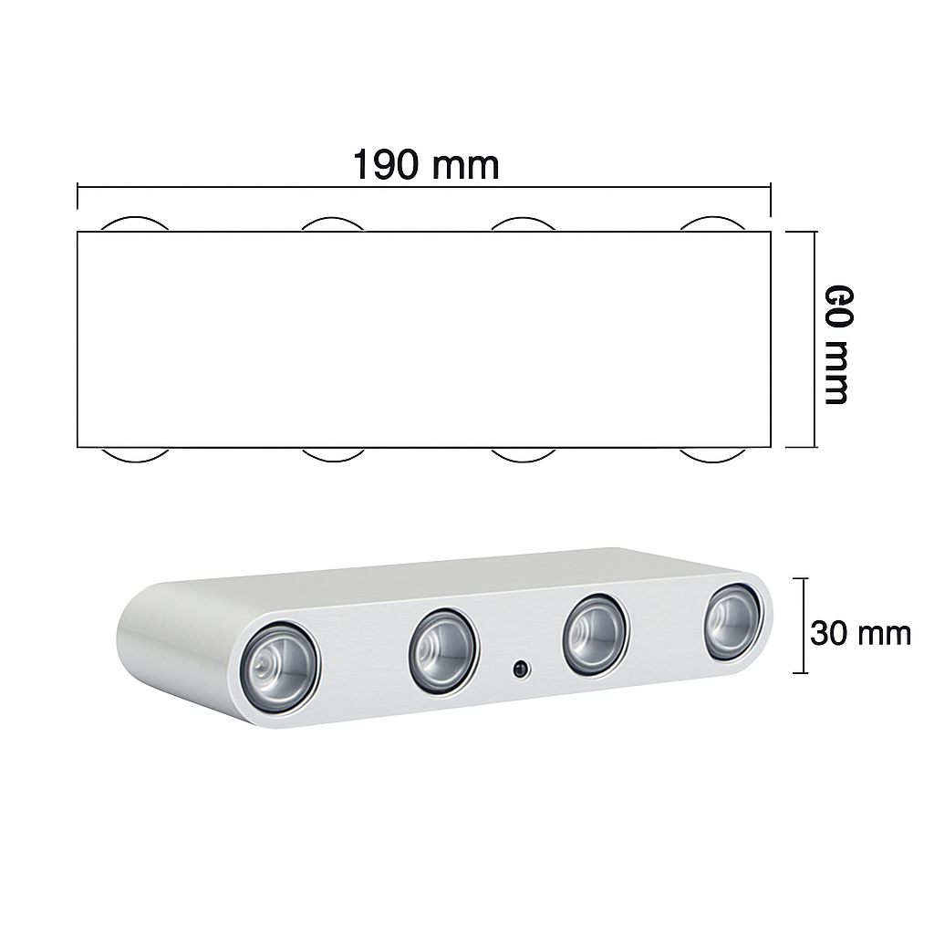 Applique chromé avec LED de couleur Sconce - vue 11 sur 11