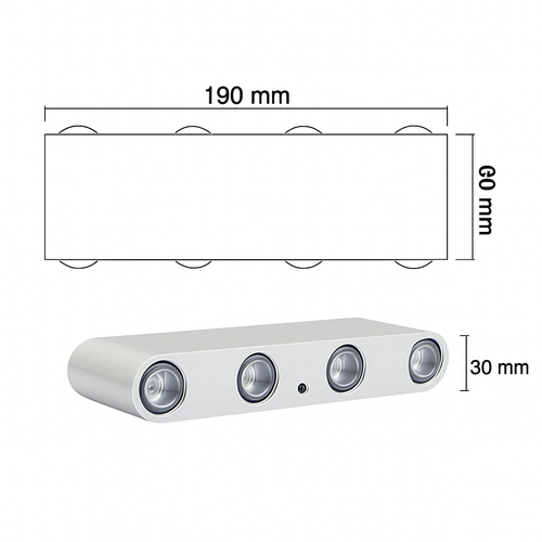 Applique chromé avec LED de couleur Sconce - vue 12 sur 11