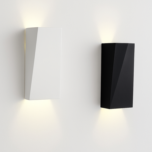 Applique design LED cubique (noir ou blanc) - vue 2 sur 4